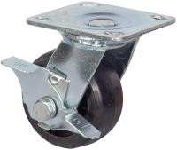 Колесо большегрузное поворотное с тормозом обрезиненное 150 мм - SCdb 63