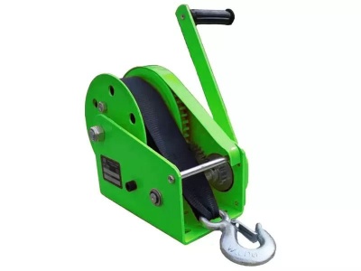 Лебедка барабанная с автоматическим тормозом  AHW2600 г/п 1200 кг, лента 10 м