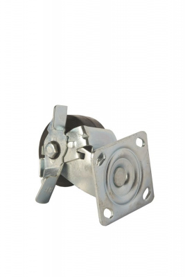 Колесо большегрузное поворотное SCdb 42 100 мм обрезиненное с тормозом (N)