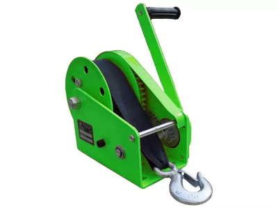 Лебедка барабанная с автоматическим тормозом  AHW1200 г/п 550 кг, лента 10 м